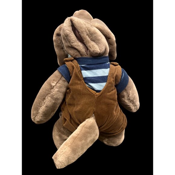Ganz Vintage 1981 Wrinkles Plush Dog Hand Puppet Tan Pup Brown Corduroy Overalls - Picture 7 of 9